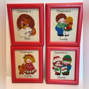 Christmas Is Loving - Stitched Embroidery / Crewl - VTG Creative Circle #2221